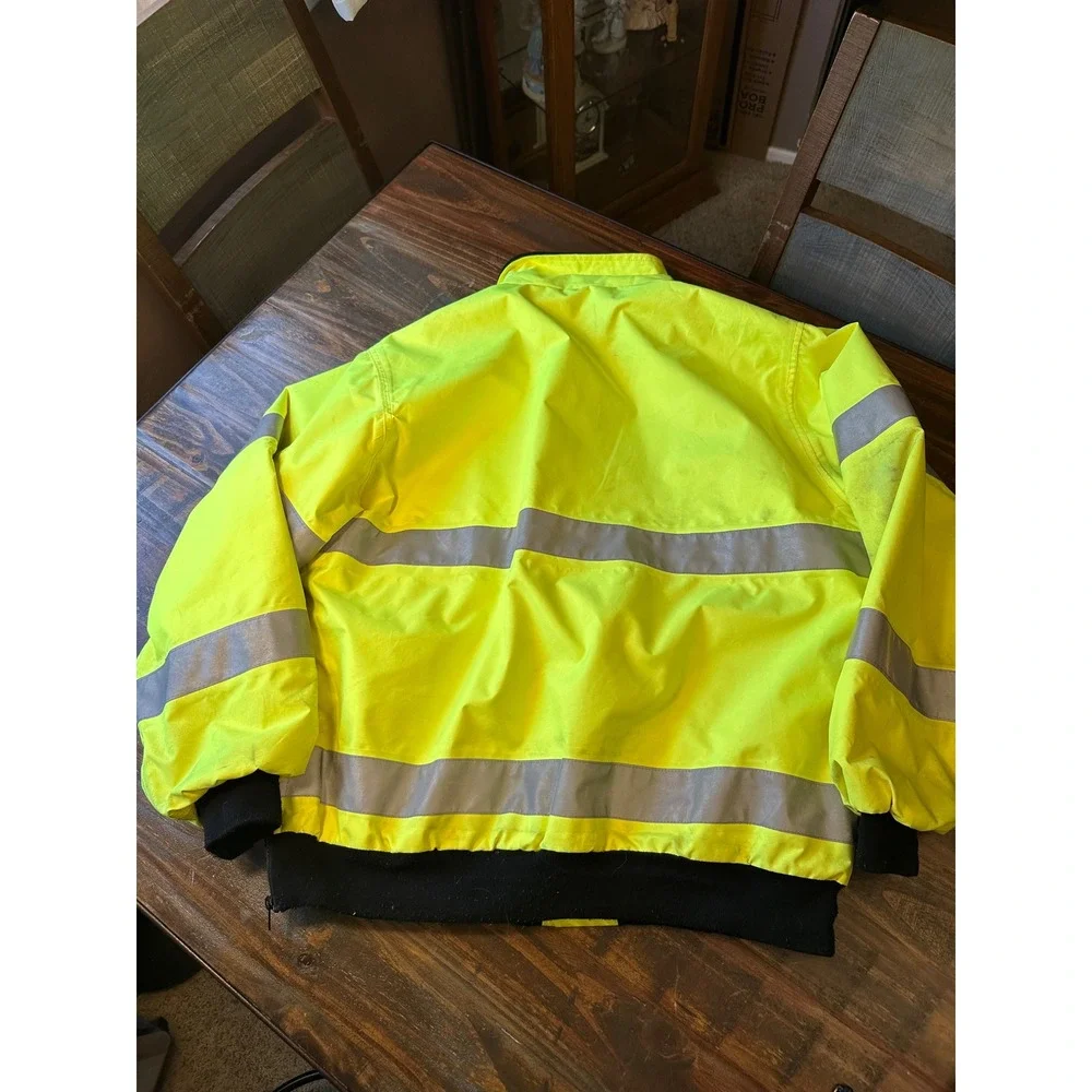 Charles River Apparel High Visibility ANSI‎ Class 3 Bomber Jacket Men's XL Neon